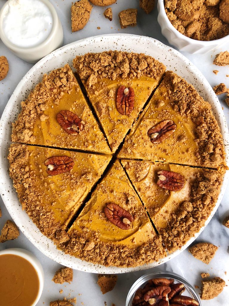 Vegan Pumpkin Peanut Butter Pie with Cookie Crust - rachLmansfield