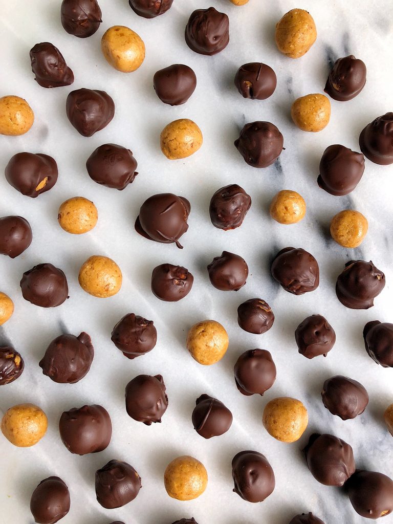 5-ingredient Copycat Peanut Butter M&Ms made with gluten-free ingredients and sweetened with manuka honey!
