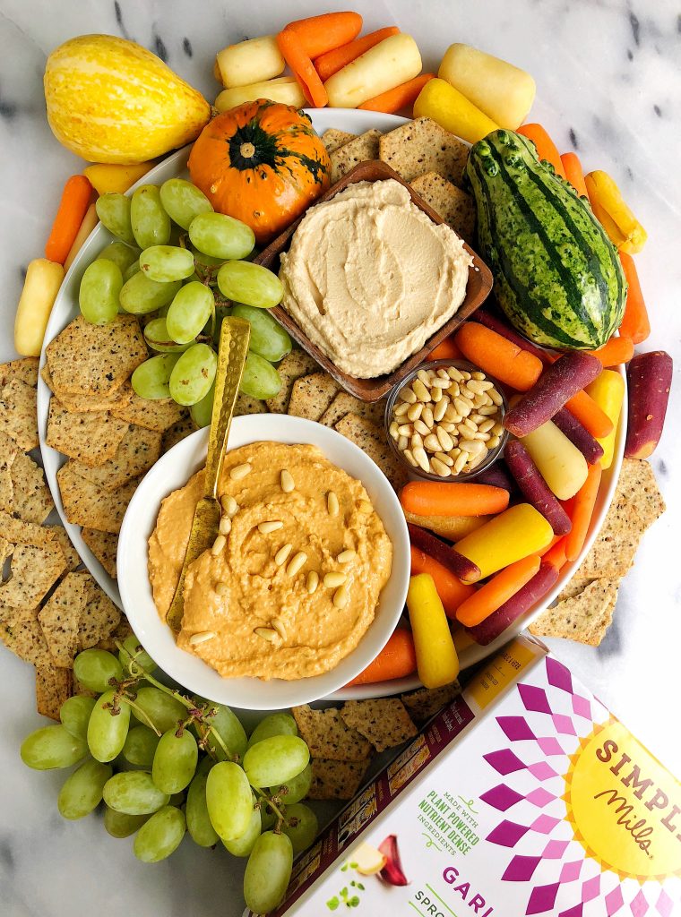 5-ingredient Butternut Squash Hummus made with all gluten-free, dairy-free ingredients for an easy homemade hummus with no chickpeas!