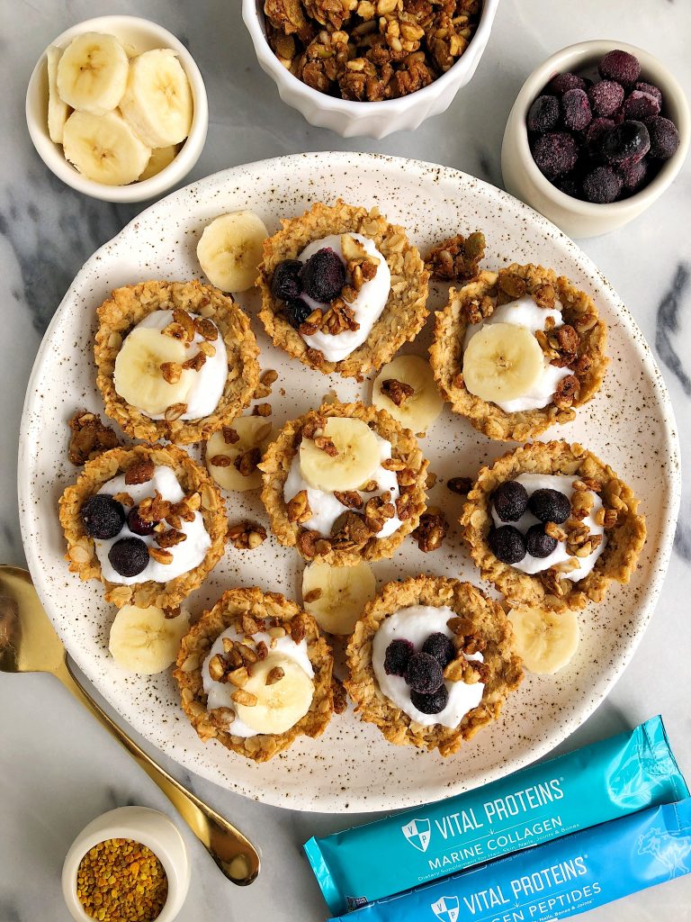 Mini Gluten-free Collagen Granola Bowls for a quick and easy breakfast recipe and they are egg-free, dairy-free and filled with collagen peptides! 
