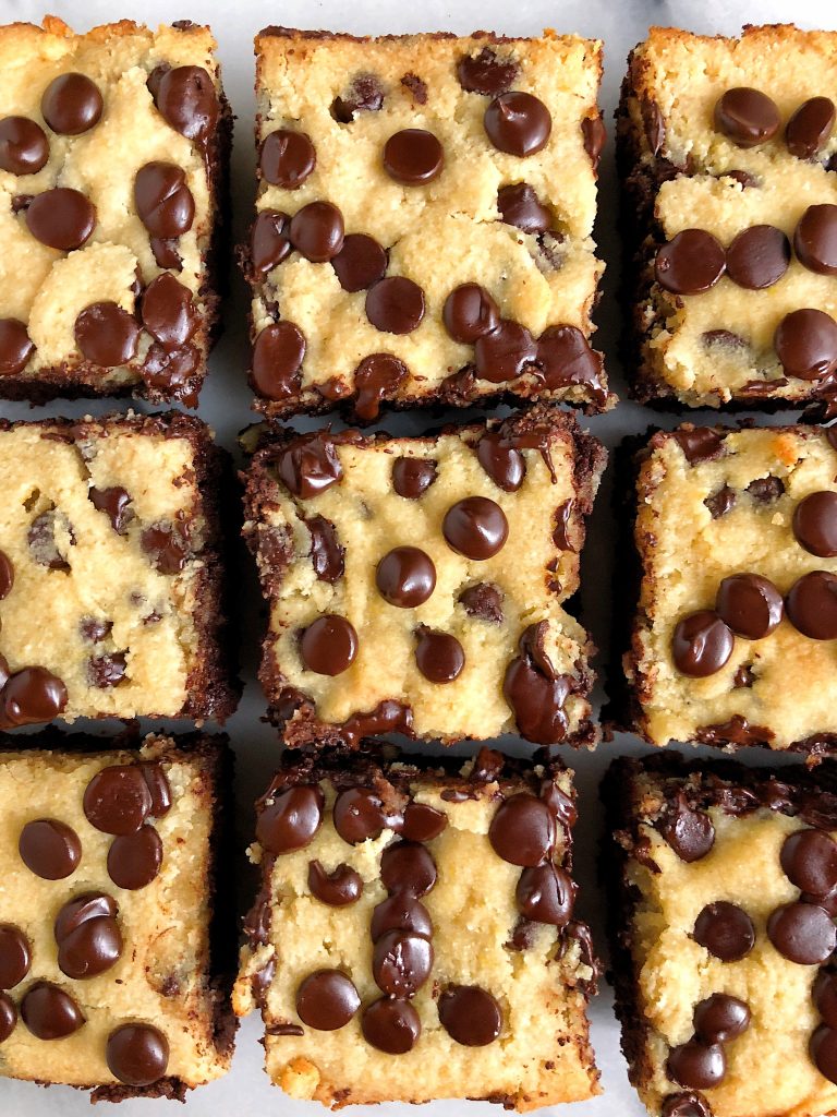 Gluten-free Chocolate Chip Cookie Brownies made with dairy-free ingredients for an easy and healthier "brookie" recipe