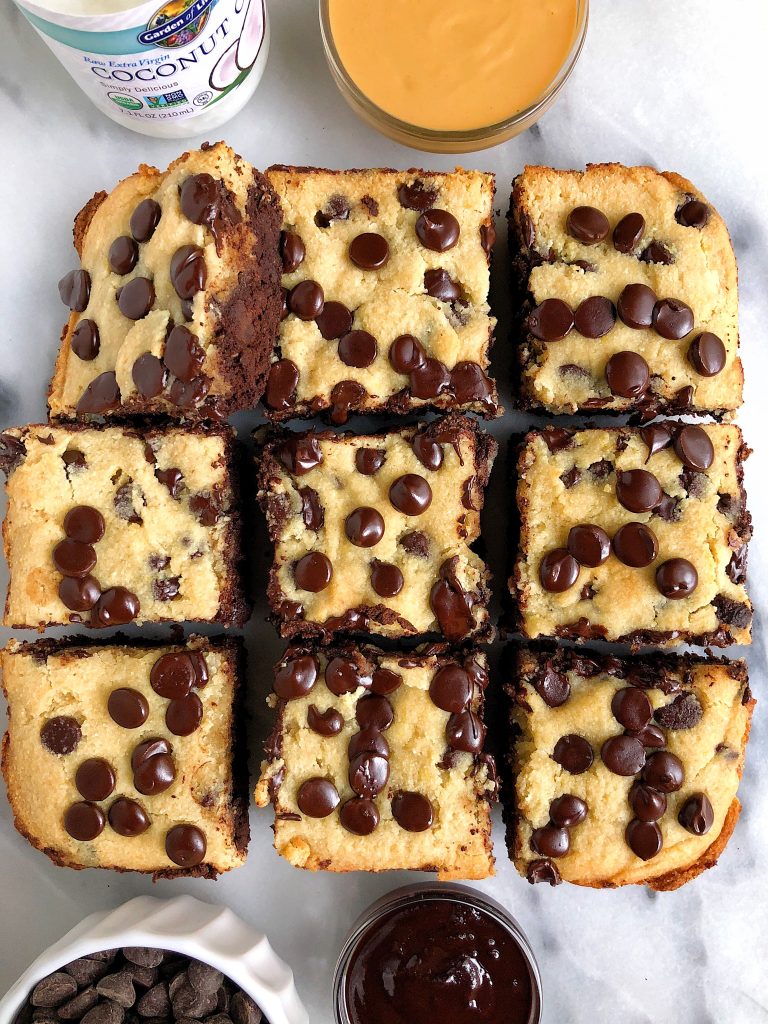 Gluten-free Chocolate Chip Cookie Brownies made with dairy-free ingredients for an easy and healthier "brookie" recipe