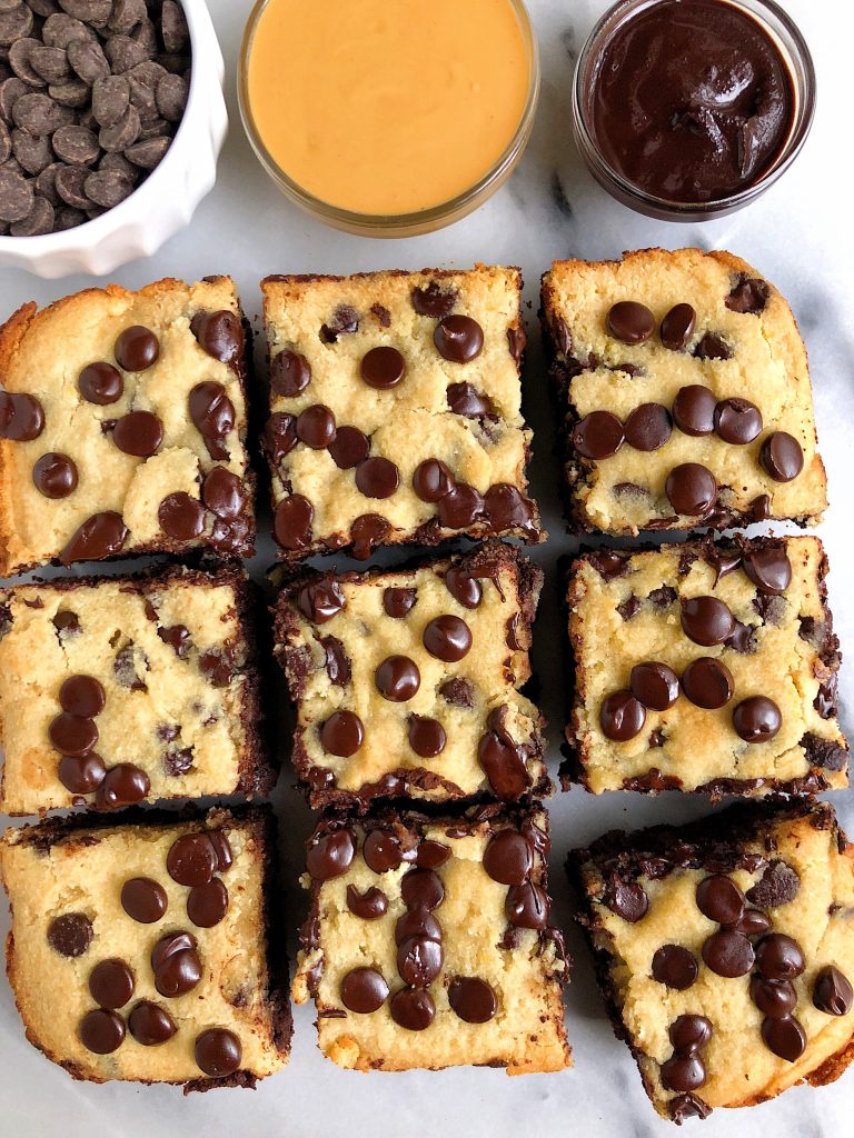 Gluten-free Chocolate Chip Cookie Brownies made with dairy-free ingredients for an easy and healthier "brookie" recipe