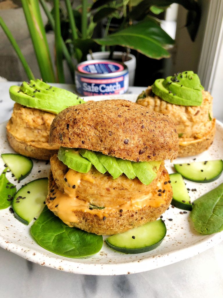 Oven-Baked Dijon Salmon Burgers made with just five gluten-free and dairy-free ingredients for an easy healthy dinner recipe!