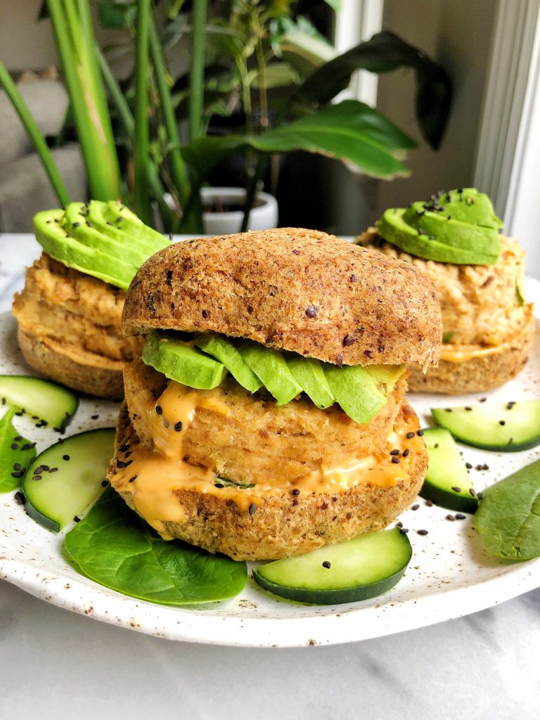 Oven-Baked Dijon Salmon Burgers made with just five gluten-free and dairy-free ingredients for an easy healthy dinner recipe!