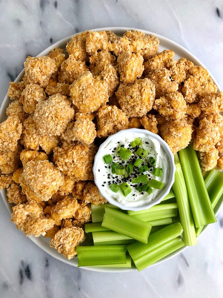 Crispy Spicy Cauliflower Bites made with grain-free, gluten-free and dairy-free ingredients for an easy and tasty Whole30-friendly veggie recipe!