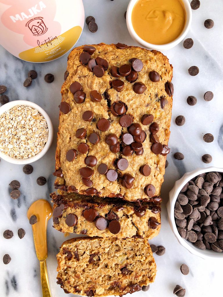 Gluten-free Lactation Chocolate Chip Banana Bread made with wholesome and healthy ingredients for all mama's milk supply!