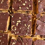 Sharing The Best Ever Dark Chocolate Cookie Dough Bars made with all nut-free, gluten-free and vegan ingredients for an easy no-bake dessert!