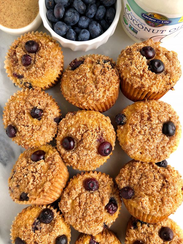Paleo Blueberry Crumb Cake Muffins (gluten-free, dairy-free)