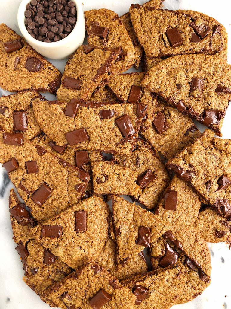 Browned Butter Chocolate Chip Cookie Sheet made with gluten-free ingredient for a healthy crispy on the outside, chewy center cookie recipe!