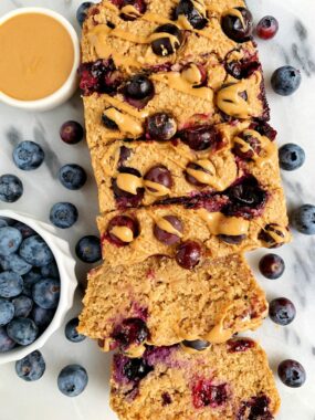 Vegan Lemon Blueberry Breakfast Bread made with all gluten-free and nut-free ingredients for an easy and delicious healthy lemon bread