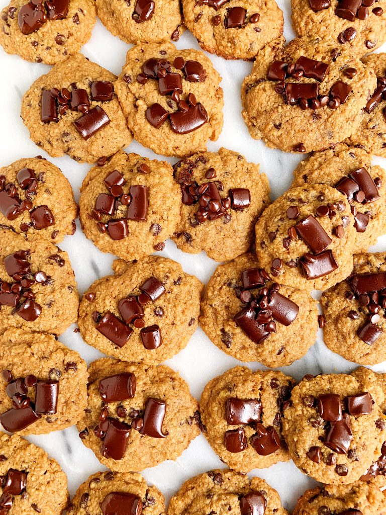 Soft and Chewy Gluten-free Chocolate Chip Banana Bread Cookies made with healthy ingredients for a delicious banana bread cookie recipe!