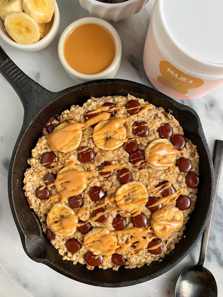Mini Chocolate Chip Banana Bread Oatmeal Bake made with all vegan and gluten-free ingredients with an extra boost for a healthier milk supply for nursing mamas too!