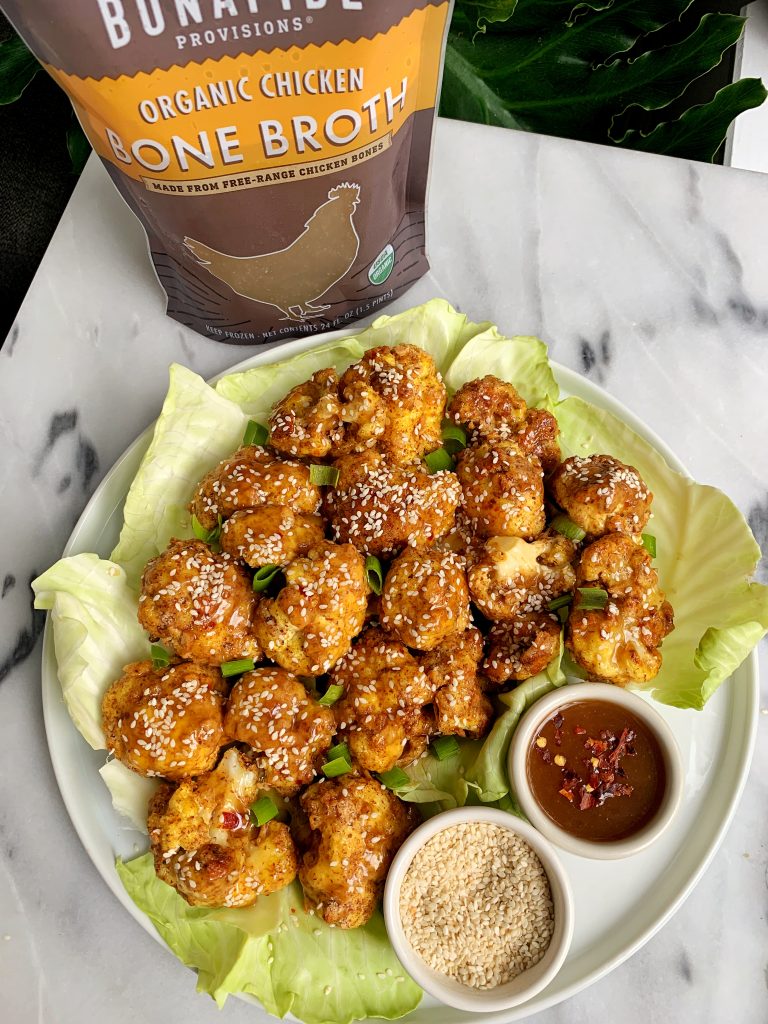 Maple Sesame Cauliflower Wings made with all gluten-free, dairy-free and soy-free ingredients for a delicious and healthy asian-inspired recipe!