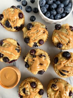 6-ingredient Paleo Blueberry Banana Bread Muffins made with simple and healthy ingredients for an easy blueberry muffin recipe!