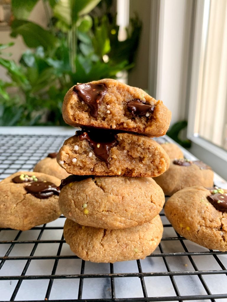 6-ingredient Chocolate Chip Funfetti Cookies made with all gluten-free and plant-based ingredients. An easy and healthy dessert to make in less than 15 minutes!