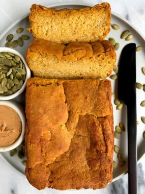 The Easiest Almond Flour Pumpkin Bread made with all vegan and paleo ingredients for a simple and healthy pumpkin loaf.