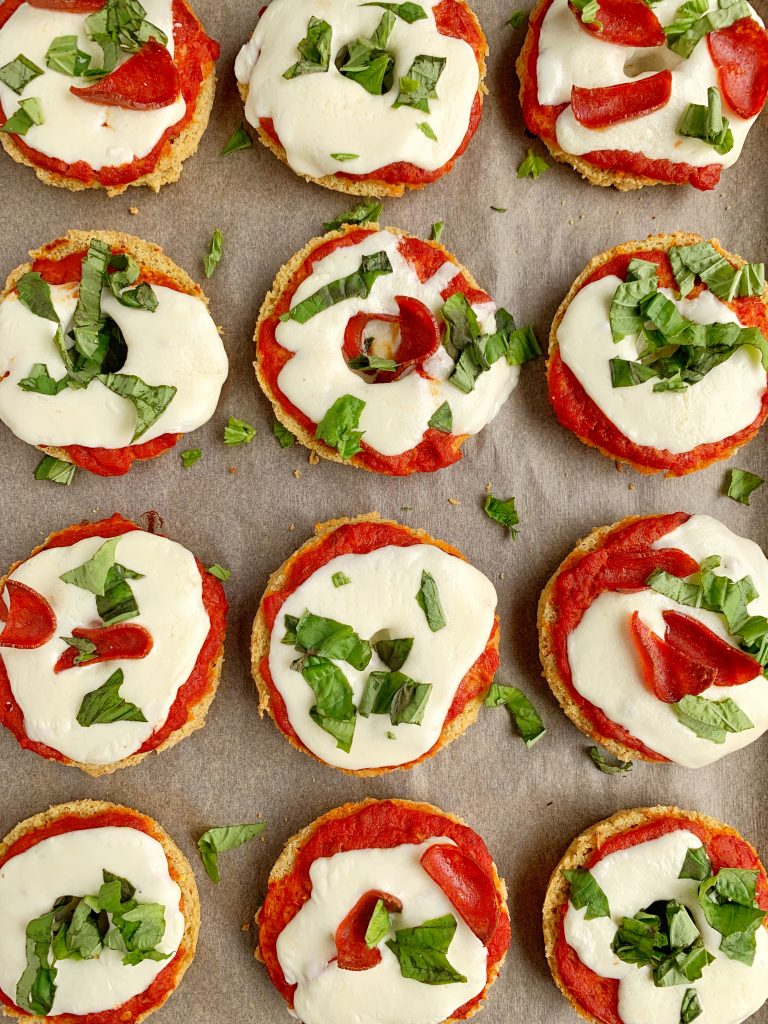 Healthy Homemade Pizza Bagels made with all gluten-free and grain-free ingredients. A healthier version of a childhood classic we all love!