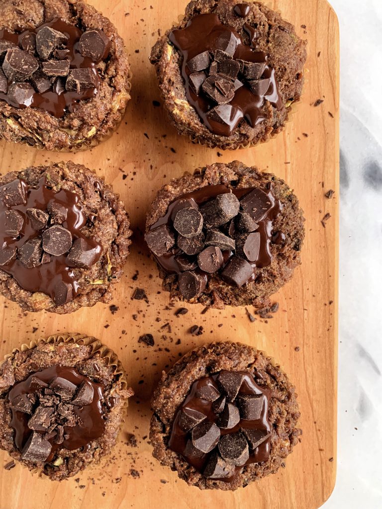 Healthy Paleo Chocolate Zucchini Bread Muffins made with all vegan and gluten-free ingredients. Made only a few simple ingredients like almond flour, flax egg and sweetened with banana.
