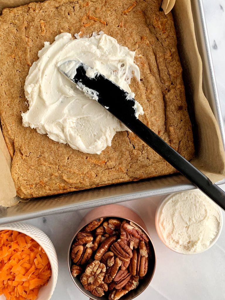 The Best Vegan Gluten-free Carrot Cake made with simple ingredients like almond flour, gluten-free oat flour and sweetened with coconut sugar! A healthy and easy recipe when the carrot cake craving hits.