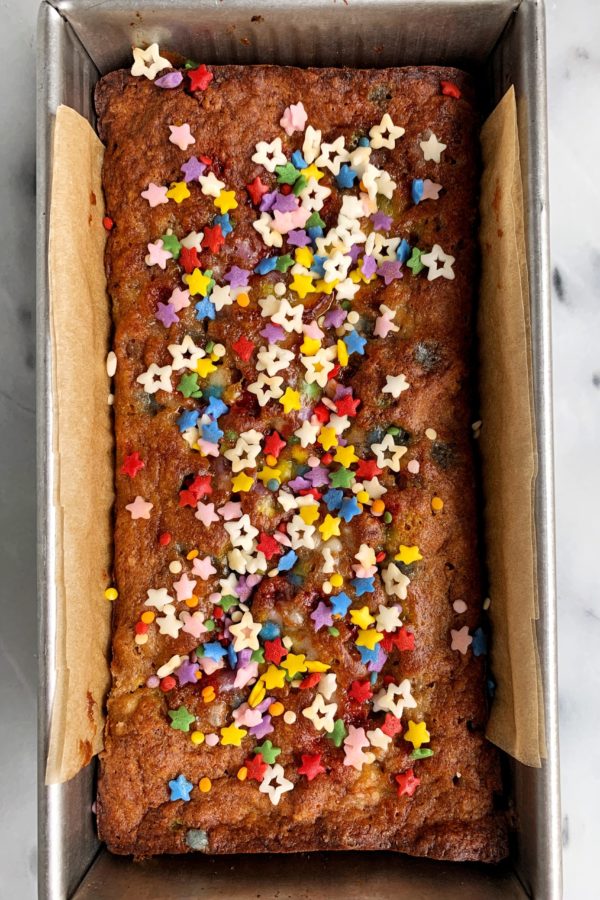 Gluten-free Birthday Cake Banana Bread