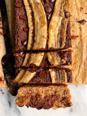 Paleo Chocolate Swirl Banana Bread made with all vegan and gluten-free ingredients like almond flour, maple syrup and flax egg.