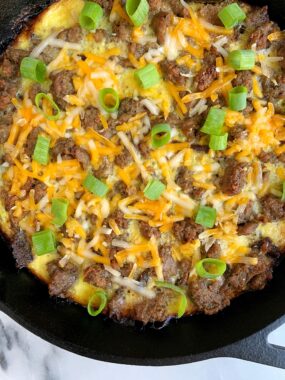 Healthy Breakfast Sausage and Egg Casserole made with all gluten-free and dairy-free ingredients. One of my favorites to make for the week and have for an easy and quick meal!