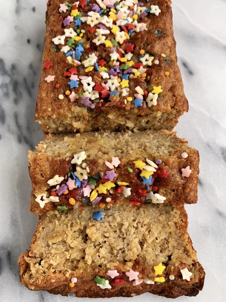 birthday cake banana bread