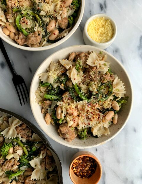 Delicious Gluten-free Broccoli Rabe + Sausage Pasta