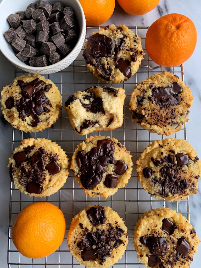 Paleo Mandarin Orange Chocolate Chip Muffins made with all gluten-free and dairy-free ingredients. These are the ultimate healthy muffin recipe with the best dark chocolate and mandarin orange flavor combination.