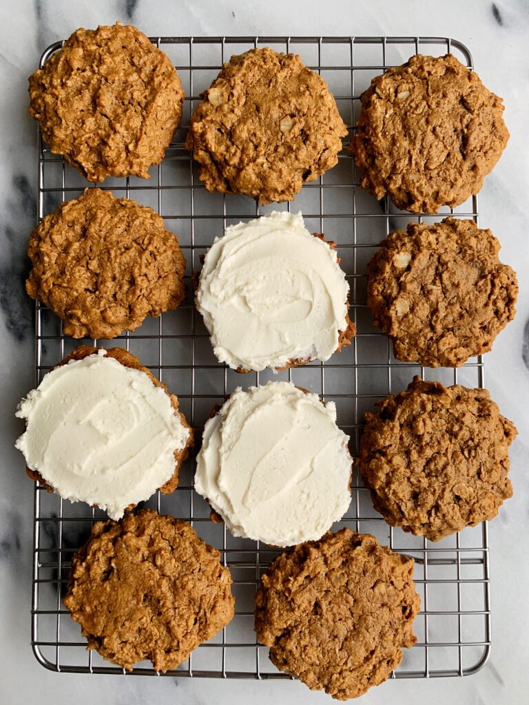 Healthier Vegan Oatmeal Cream Pies made with all gluten-free ingredients. These are copycat "Little Debbie Oatmeal Creme Pies" and SO dreamy and addicting! 