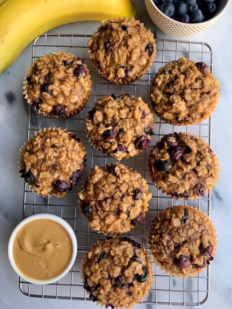 These gluten-free Blueberry Oatmeal Cups are one of my favorite easy and healthy breakfast recipes. They are made with just 5 key ingredients and they're dairy-free and toddler approved!