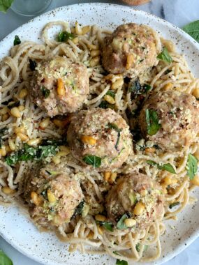 These Gluten-free Zucchini Chicken Meatballs are the easiest healthy meatballs to make. They pair perfectly with your favorite pasta and sauce.