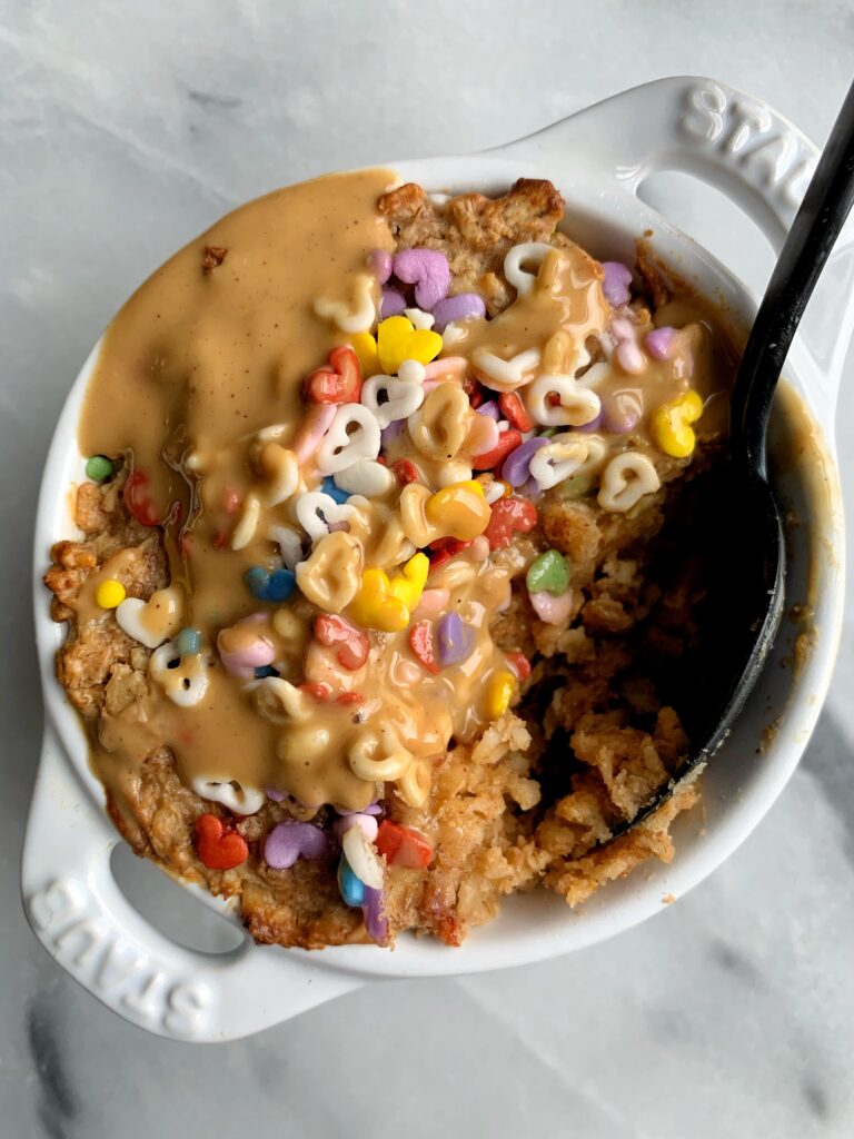 Vegan Funfetti Baked Oatmeal for One made with all gluten-free and nut-free ingredients plus no added sugar. One of my favorite healthy and easy breakfast recipes to make!