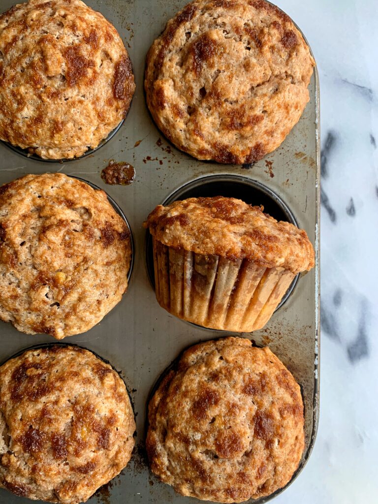 Vegan Cinnamon Roll Banana Bread Muffins made with all gluten-free and nut-free ingredients! A delicious banana bread muffin with a cinnamon swirl twist!