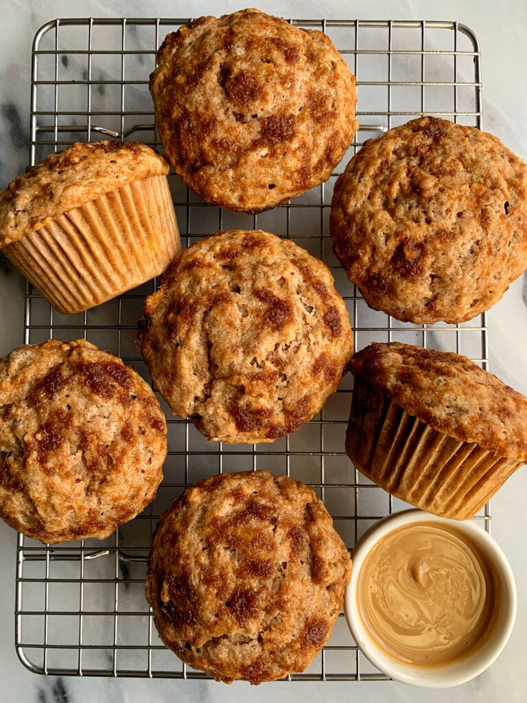 Vegan Cinnamon Roll Banana Bread Muffins made with all gluten-free and nut-free ingredients! A delicious banana bread muffin with a cinnamon swirl twist!