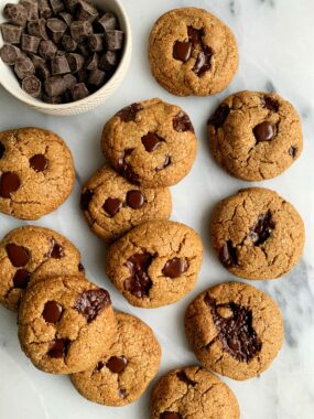 INSANE Gluten-free Brown Butter Chocolate Chip Cookies that are truly life-changing. These cookies are the ultimate cookie recipe to make and the browned butter takes them to a whole new level.