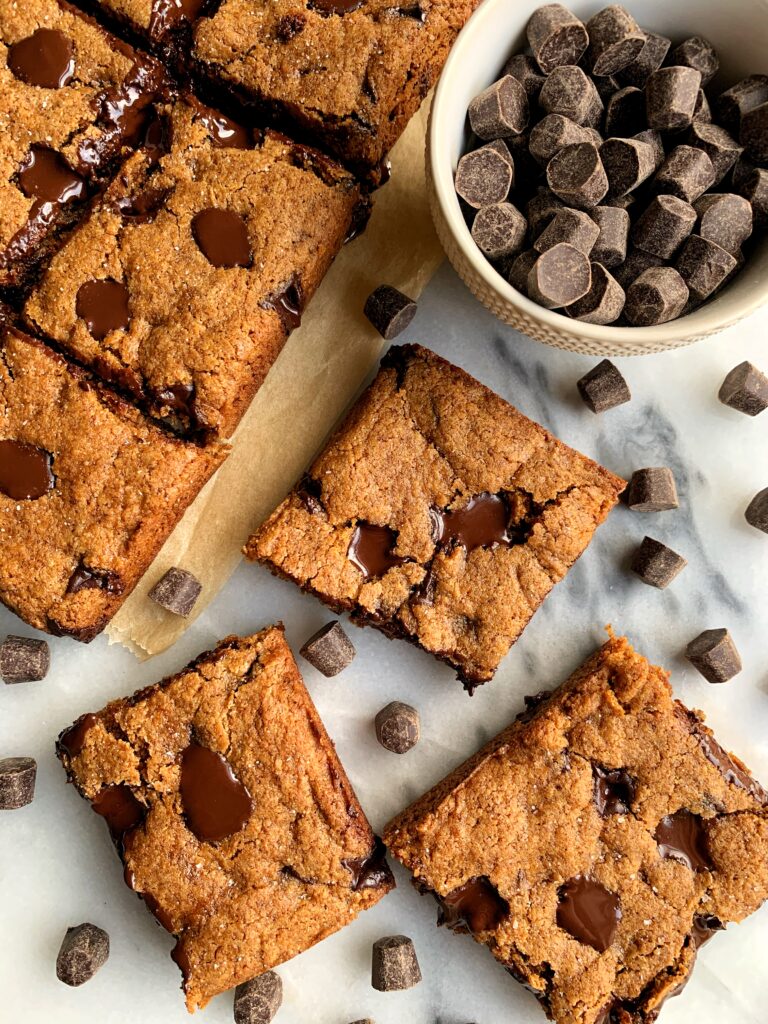 The Most EPIC Fudgy Paleo Paleo Blondies made with all gluten-free and dairy-free ingredients. Plus you only need 6 ingredients to whip them up!