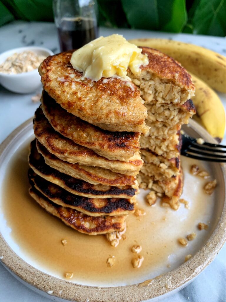 The Easiest Gluten-free Yogurt Pancakes made with 5 key ingredients for a healthy and delicious homemade pancake recipe!