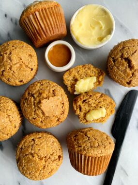 The Best Ever Gluten-free Cornbread Muffins made with just 7 key ingredients for an easy, delicious and healthy homemade corn muffin recipe!
