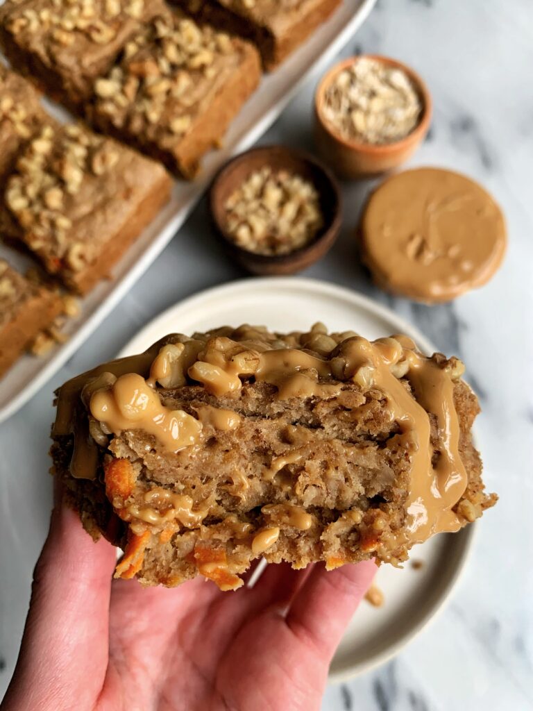 Vegan Carrot Cake Baked Oatmeal made with all gluten-free and nut free-friendly ingredients. Plus this delicious and healthy breakfast has no added sugars and is a family favorite!