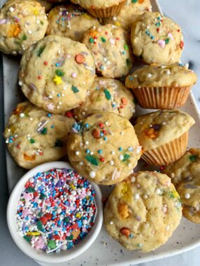 These Copycat Little Bites Party Cake Muffins are the *ultimate* funfetti muffins to whip up. They're cakey, fluffy and beyond addicting!