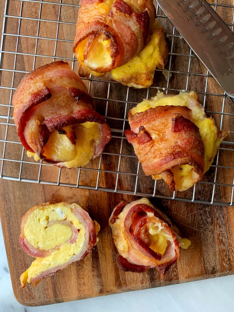 Bacon, Egg + Cheese Roll Ups made with only 3 ingredients. These are such a delicious and easy breakfast or brunch recipe to serve.