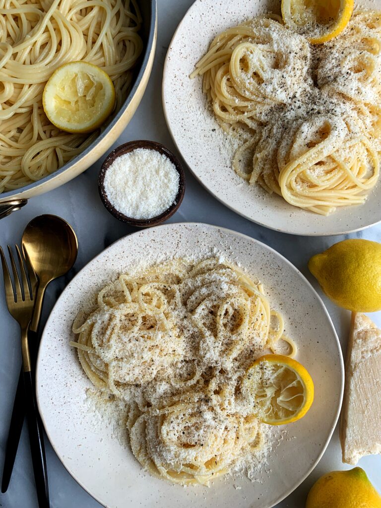 The easiest, quickest and most delicious lemon pasta recipe! Made with just 4 simple ingredients and this meal comes together in under 20 minutes - it is CRAZY good guys!