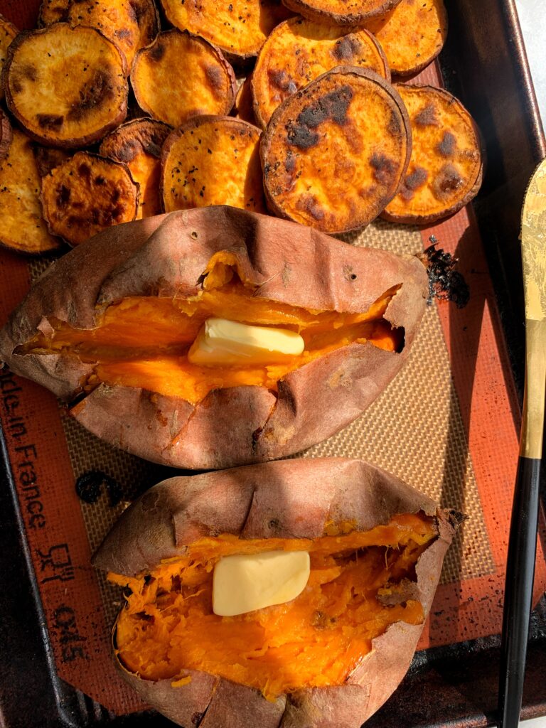 Sharing how to make the beloved sweet potatoes 3 different ways! All in the oven with our best tips and tricks for the best sweet potatoes of life.