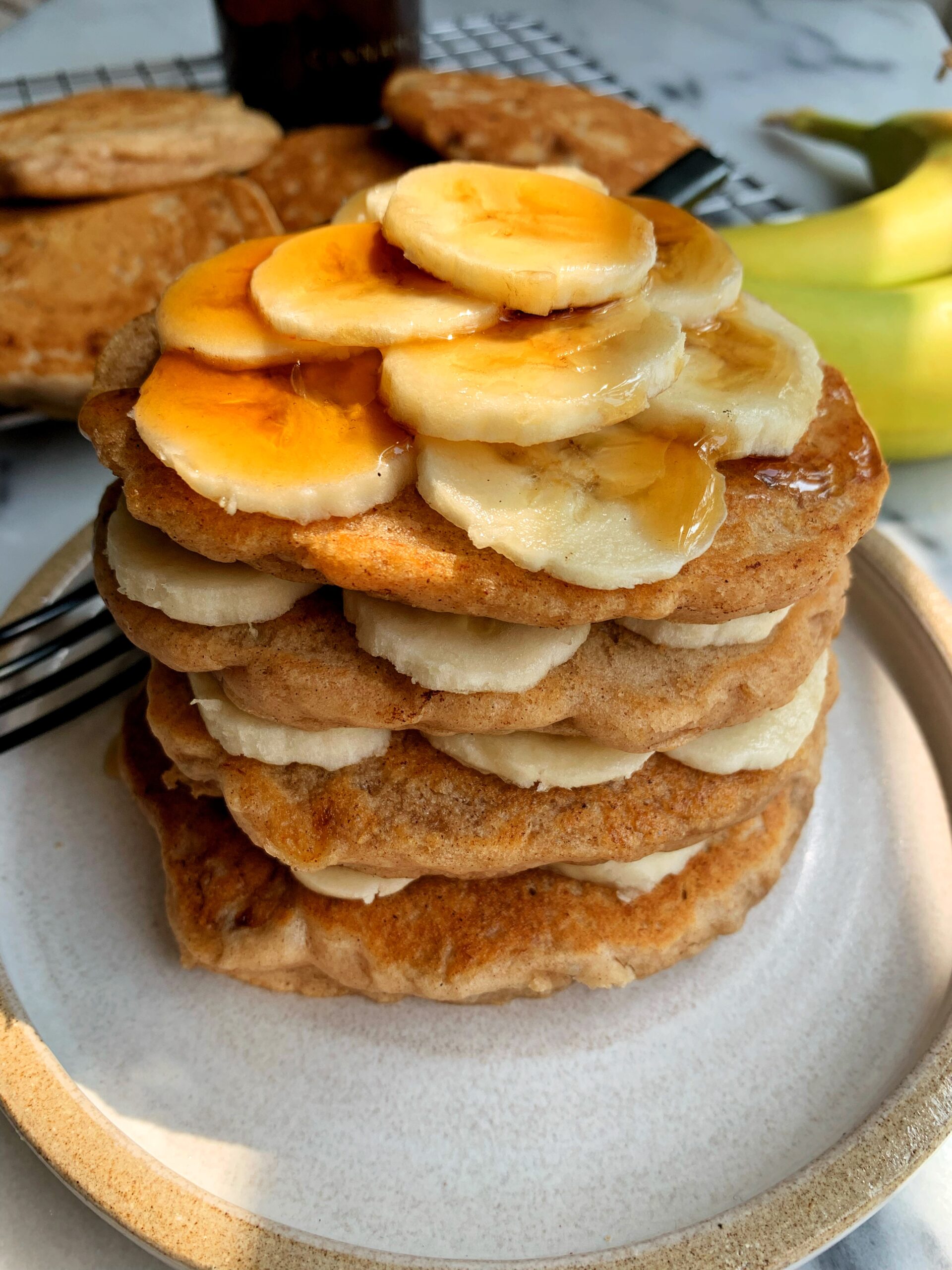 The Best Vegan Banana Pancakes! - rachLmansfield