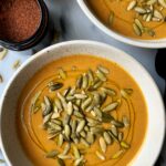 Trader Joe's Copycat Pumpkin Bisque! This homemade version takes 10 minutes to make and it also happens to be vegan and gluten-free and CREAMY!