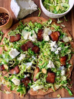 DELISH Bacon and Brussels Sprouts Pizza