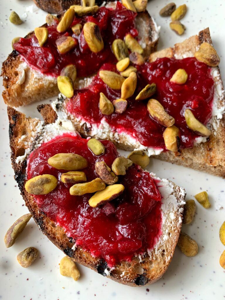 These Cranberry Goat Cheese Crostini's are too damn good and easy to make! You only need a few ingredients to make them and they're the perfect holiday appetizer to serve.