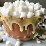 Healthier Boozy Hot Chocolate! This is an easy and absolutely delicious homemade hot chocolate made with all vegan and gluten-free ingredients and you have the option to spike things up a bit.